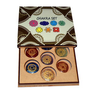 Coffret cadeau de fantaisie avec 7 disques chakras, ensemble pour impression, vente en gros, - Product Image 1