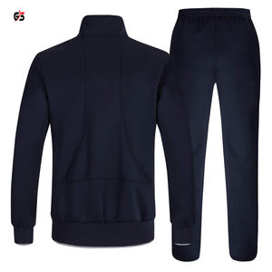 Survêtement de sport pour hommes, vêtements de Jogging actif, en tissu polaire Polyester, Design personnalisé, Logo imprimé OEM, ensemble avec fermeture éclair, 2020 - Product Image 4