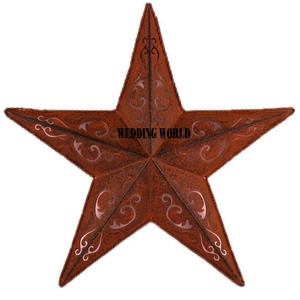 Étoile galvanisée décorative murale faite à la main Designer de gros Étoile de forme personnalisée Vente en gros Support mural de luxe en métal - Product Image 5