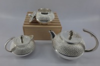Set Kopi & Teh Rumah kustom terbaru berlapis perak dengan tutup dekoratif kuningan tinggi dibuat dari logam