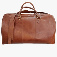 Bolsa de Viaje Unisex de Cuero Genuino Marrón Oscuro, Estilo Bohemio, con Cierre de Cremallera y Broche, Personalizable con Logotipo, Diseño Elegante con Patrón de Caramelo