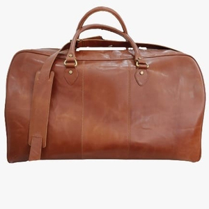 Unisex Genuine Leather Duffle <b>Bag</b> Bohemian Style Customizable Logo Zippered Closure Stylish Candy Pattern Travel <b>Accessory</b> - Product Image 1