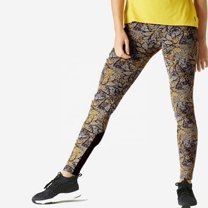Printed Mid Waist Knee Length Yoga Pants Pockets Tummy Control Breathable Fable Tic <b>Trousers</b> for Women Running Workout Fitness - Product Image 1