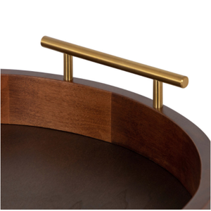 Wooden Tea Serving Trays Brass Handle Versatile Stylish Fruit Pattern Design Multi-Functional for Serving <b>Decorating</b> <b>Spaces</b> - Product Image 3