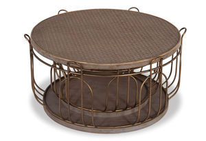 Élégante table basse ronde en métal au design classique intemporel disponible en plusieurs tailles, parfaite pour les salons élégants - Product Image 6