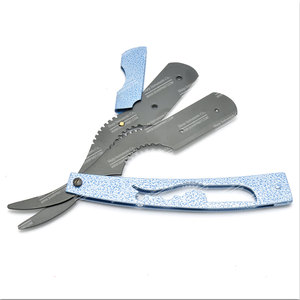 Couteau de rasage noir en acier inoxydable avec outils d'extension de cheveux de rasoirs en matière plastique - Product Image 3