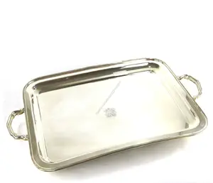 Sheffield Silver classic Rectangular big tray with emblem and handles Royal Family