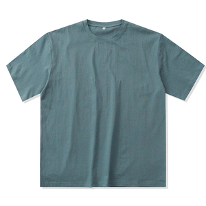 T-shirt simple décontracté pour homme 8 couleurs épaules tombantes haute qualité manches courtes col rond 100% coton coupe surdimensionnée - Product Image 3