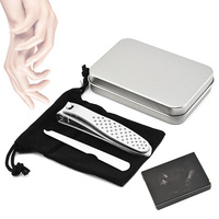 Juego de Cortaúñas y Lima de Acero Inoxidable de Lujo, Duradero, con Cuidado de Cutículas, Apertura de Mandíbula Ancha, Caja de Regalo para Negocios, Regalo de Navidad