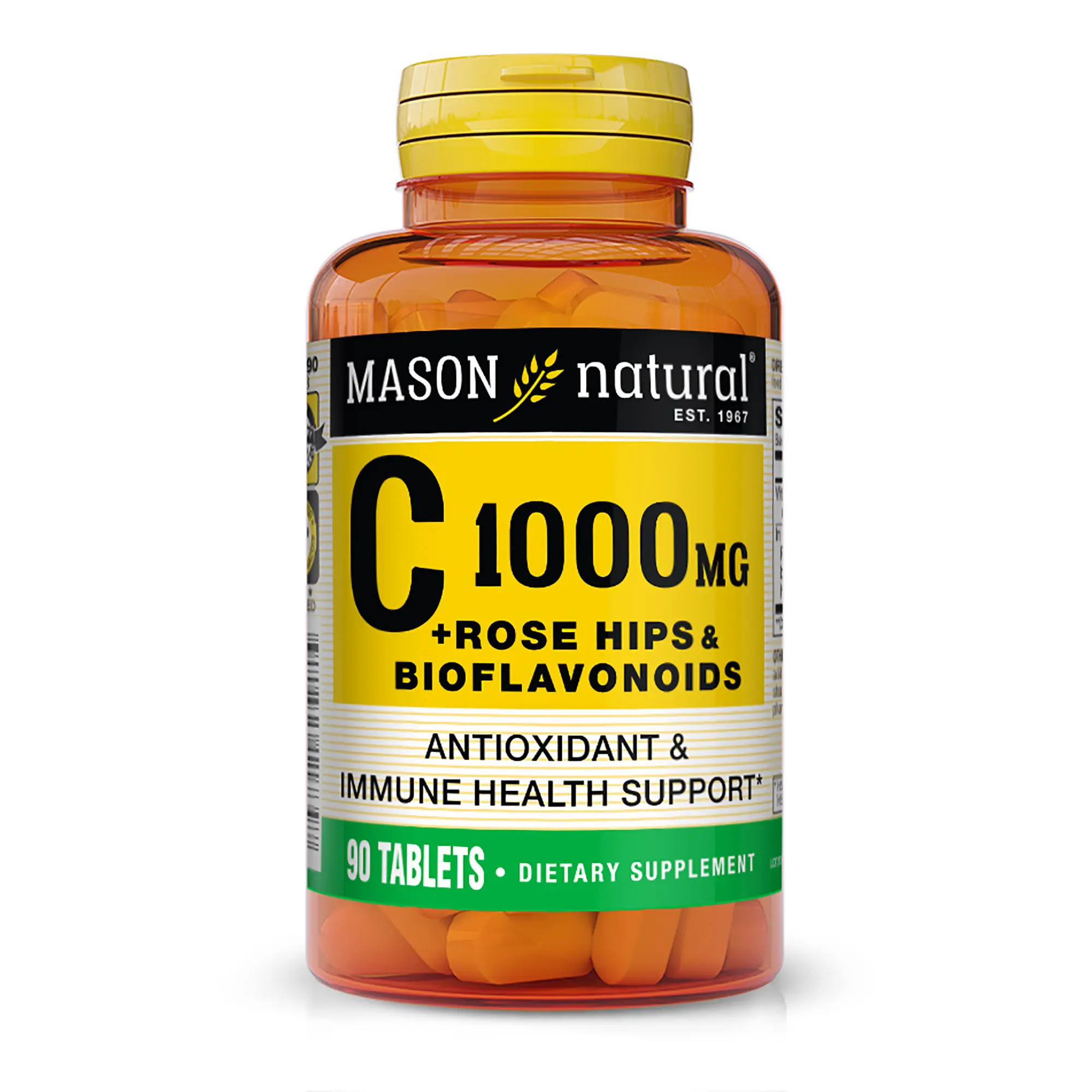 Mason Natural Vitamin C 1.000 mg plus Hagebutten und Bio flavonoide Komplex-Unterstützt ein gesundes Immunsystem, 90 Tabletten