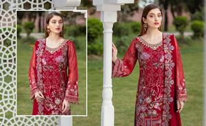 Ropa de fiesta de boda tradicional pakistaní India étnica para mujeres Fancy Lehenga Shalwar Kameez Salwar Kameez hecho de algodón de seda - Product Image 3