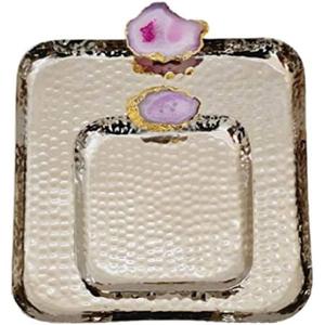 Bandeja redonda de metal para servir, accesorio de cocina con asas decorativas de oliva, bandeja de decoración para servidor de té - Product Image 5