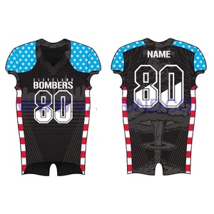 Meilleur prix équipe football américain uniforme maillot noir OEM 2024 tacle sergé football américain uniforme - Product Image 1