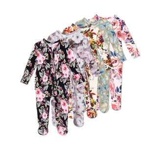 Bamboo Material <b>Romper</b> Baby Clothes Products Baby Girl's Zippers Footie Onesie <b>Pajama</b> Clothes <b>Rompers</b> - Product Image 1