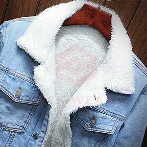 Plus Size Men Winter 100% Cotton <b>Stand</b> Collar Breathable Jeans Jacket - Product Image 6
