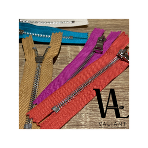 VALIANT VAL-M5-021 # 5 Fermetures éclair auto-bloquantes en métal argenté brillant avec tirette trapézoïdale pour sacs de vêtements, vente en gros usine - Product Image 5