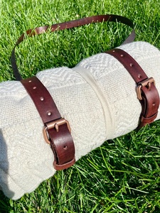 Handmade Leather Blanket Carrying Strap Belt for Rug <b>Mat</b> Blanket Holder Premium Heavy Duty Carrying Strap Belt OEM & FBA Product - Product Image 4