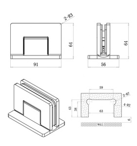 Doorplus American CR <span class=keywords><strong>L</strong></span> Скрытый Винт с регулируемым углом, Безрамное настенное крепление, поворотные дверные петли, латунный дверной шарнир для душа и стекла - Product Image 5