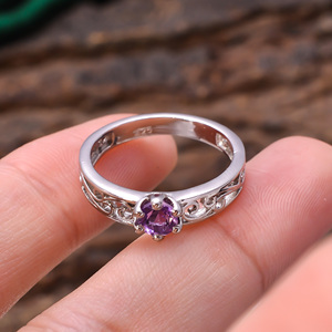 2.7 Gram 92.5 Sterling Silver Natural Blue <b>Amethyst</b> Round Shape Faceted Gemstopne Latest Simple Design <b>Ring</b> - Product Image 3