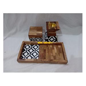 Plateau artisanal en bois à la mère de la perle, artisanat, brûleur Bakhoor pour la maison, boîte de rangement arabe, encensoir Ramadan Eid, cadeau - Product Image 1