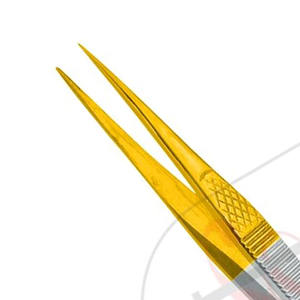 แหนบคีบคิ้วผ้าซาตินสีทองครึ่งหนึ่ง,ฉลากส่วนตัวปลายแหลมแหลมใหม่ล่าสุดฉลากส่วนตัว - Product Image 3