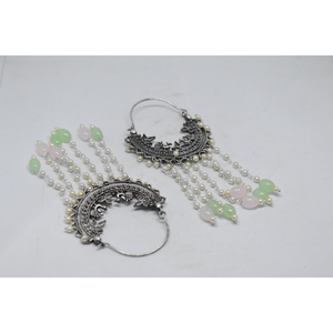 ต่างหูห่วงประดับลูกปัดทองเหลืองลายเงิน ดีไซน์ทันสมัย ขายส่งตามเทรนด์ล่าสุดปี 2025 สำหรับเด็กผู้หญิงและผู้หญิง - Product Image 3