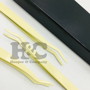 Pince à épiler personnalisée or vison argent noir applicateur d'extension de cils en acier inoxydable pince à épiler applicateur de cils durable - Product Image 5