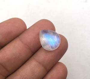 Piedra lunar arcoíris natural, cabujones blancos lisos en forma de pera, calidad AAA, 13x15mm, piedras preciosas sueltas para la fabricación de joyas, cuentas de piedra - Product Image 4
