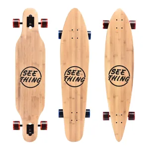 42 Inch Longboard Skateboard Compleet Cruiser, De Bamboe Maple Skateboard Cruiser Voor Cruisen, Carving, Gratis