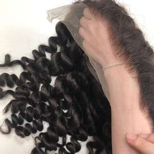 Perruque lace Wig Remy à boucles, perruque cheveux humains vierges lisses, bouclée et vierge, haute qualité, prix de gros - Product Image 5