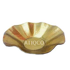 Bol rond en aluminium martelé de couleur cuivre moderne plat à bonbons mignon plaques techniques polonaises plateau de service nouveauté ensemble de bols en métal - Product Image 2