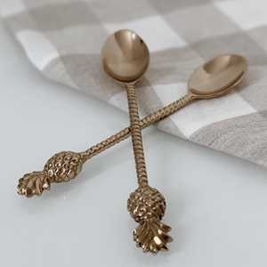 Cuillère en laiton pour ensemble de couverts avec manche design, cuillère, fourchette et taille personnalisée, finition polie de qualité supérieure - Product Image 6