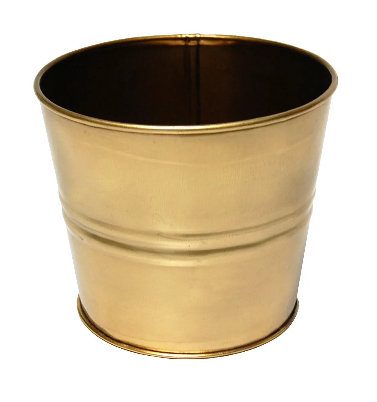 Iron Flower Pot Garden Small Size Flower Planter with Brass Platting Finished Garden and Table Decorative Plant Pot