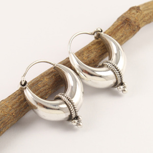 Pendientes de estilo aro casuales 6,5 gramos lisos sin piedra gran calidad 925 joyería de plata esterlina sólida pura joyería de moda - Product Image 1
