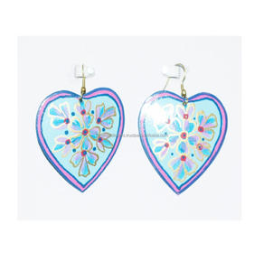 Multicolor Flowers Heart <b>Earrings</b> Jewelry High Quality Resin top rated <b>stud</b> <b>earrings</b> Women Trendy Flower Printed Heart <b>Earrings</b> - Product Image 1