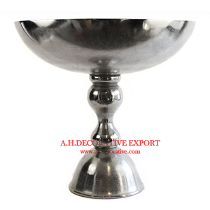 Silver Pedestal Fruits Bowl for Living Room Wholesale Supplier Metal Pedestal Footed Flower Bowl for Kitchen Use - Product Image 6