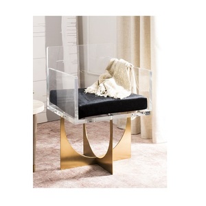 Sillas de comedor modernas de lujo para uso en interiores, sillas de comedor acrílicas para el hogar y el hotel, venta al por mayor - Product Image 2