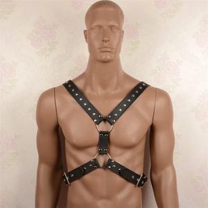 <b>Body</b> Men's <b>Harness</b> With Buckles <b>Leather</b> Fetish Belts BGO-0012 - Product Image 2
