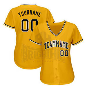 Venta al por mayor de béisbol Jersey mujer Jersey de botón completo - Product Image 6