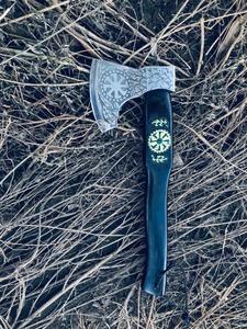 Hacha vikinga Tomahawk forjada a mano personalizada para supervivencia en camping y uso táctico Paquete de regalo de Navidad perfecto - Product Image 3
