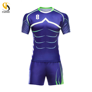 Uniformes de rugby personnalisés de haute qualité, respirants, 100% polyester, maillots de rugby pour hommes, kits OEM, vêtements de sport personnalisés par sublimation - Product Image 2