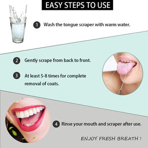 Raspador de Lengua de Acero Inoxidable, Reduce el Mal Aliento, Fácil de Usar, Limpiador de Lengua para Cuidado e Higiene Bucal - Product Image 4