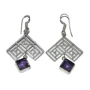 Pendientes de Ágata al por Mayor con Cristales y Diamantes de Imitación, Estilo Clásico - Product Image 1
