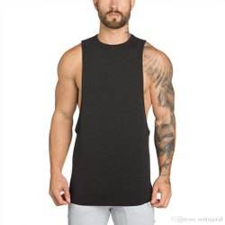 Custom Made Stylish Cotton Gym Fitness Tank Top for Men and Women Breathable with Muscle Bodybuilding Style Printed Decoration - Product Image 2