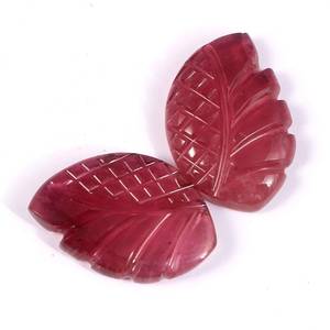 Ailes de papillon sculptées à la main en tourmaline rose naturelle, pierre précieuse de taille 14x21mm, 1 paire, 22 carats +AAAA, pierre authentique et naturelle. - Product Image 1