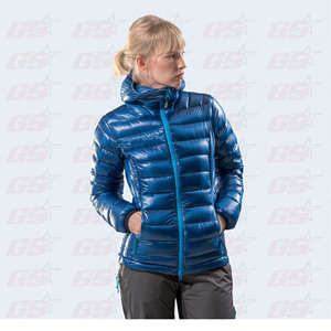 Chaqueta de invierno de talla grande XL para mujer, vaquero tejido estampado con forro de nailon, abrigos cortos de burbujas, abrigo de mujer con bolsillo relleno de algodón con logotipo - Product Image 1