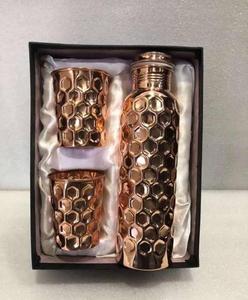 Bouteille d'eau en cuivre pur de style vintage indien pour l'eau bouillante - Product Image 5