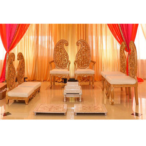 เก้าอี้เวดีงานแต่งงานทรงใบไม้ทันสมัย เก้าอี้เวดีงานแต่งงานทรงใบไม้แบบอินเดีย เก้าอี้งานแต่งงานไม้ทำมือสไตล์อินเดียสำหรับงานแต่งงานในสหรัฐอเมริกา - Product Image 1