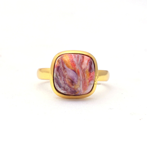 Elegante cojín forma rosa ostra piedra preciosa sólido 925 anillo de plata esterlina piedra preciosa Rosa joyería fina anillo de plata para regalo - Product Image 1