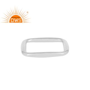 Anillo Rectangular hecho a mano para mujer, joyería fina de Plata de Ley 925 lisa, joyería al por mayor - Product Image 1